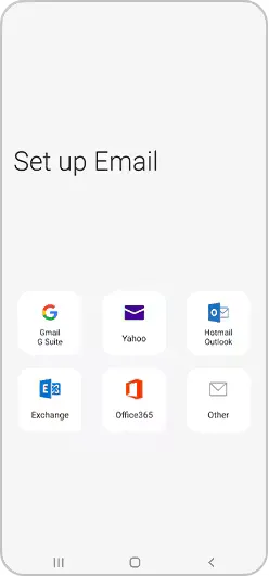 Different email providers displayed